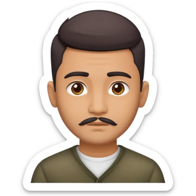 Indian man 25 years old fade hair cut no mustache sticker