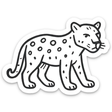jaguar, minimal and sketchy sticker