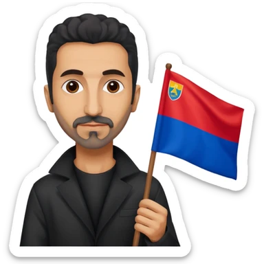 serj tankian holding an armenian flag sticker