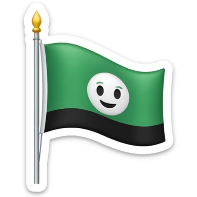 I want a flag as a emoji its made by three colours white green and black sticker
