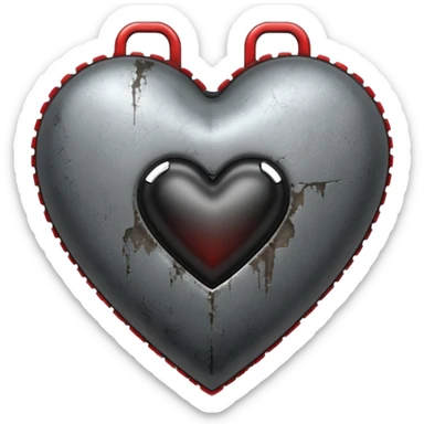 heart with a dark zipper and grunge texture sticker