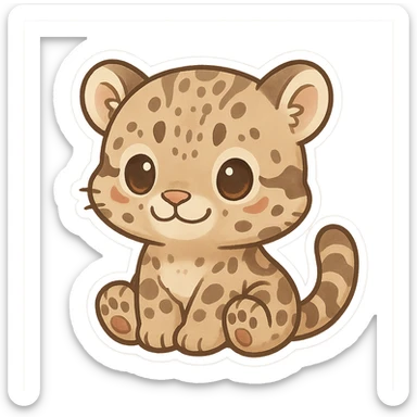 clouded leopard baby sticker