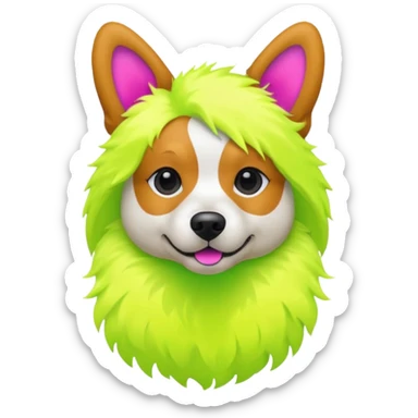 DOG wearring neon fashion sticker