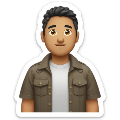 joven gordito pelo canoso con cámara en mano sticker