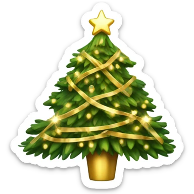Christmas tree with light golden decoration  sticker