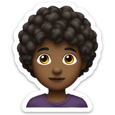 niño de pelo negro, piel palida, ojos marrones y delgado sticker