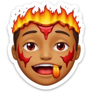 her mouth was burned from eating peppers sticker