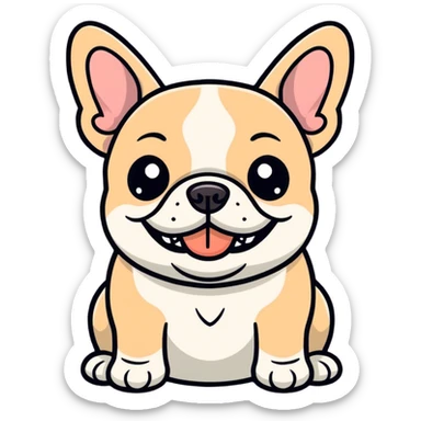 A fawn french bulldog smiling  sticker