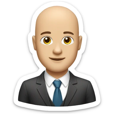 handsome bald man in a business suit sticker