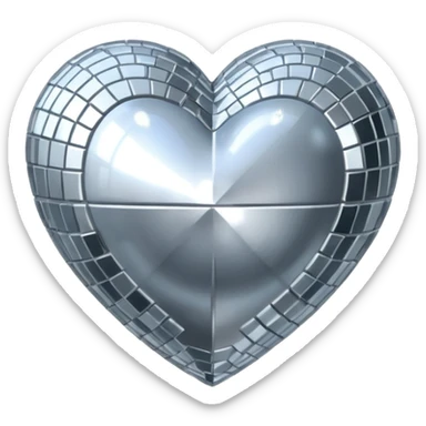 disco ball in shape of a heart sticker