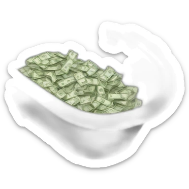 bathtub full of money sticker