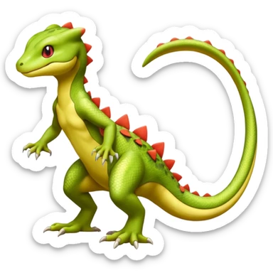 Mewtwo-Salandit-Gecko-Treecko-Kecleon-Fakémon-Pokémon-hybrid-creature (full body)  sticker