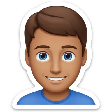 dad with brown hair and blue eyes emoji sticker