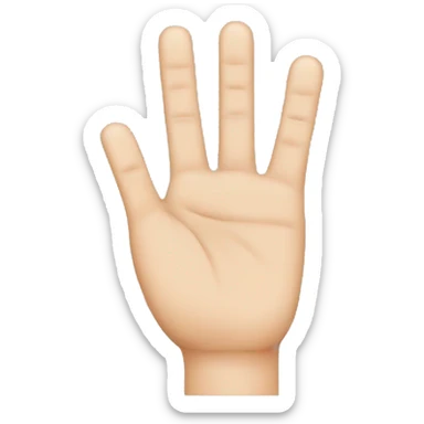 hand with three fingers raised, thumb, middle index sticker
