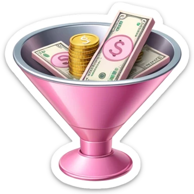 pink money in the sales funnel sticker