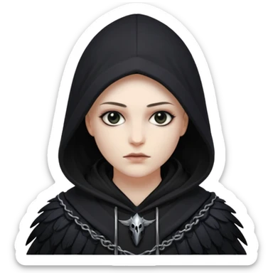 necromancer with black raven outfit  sticker