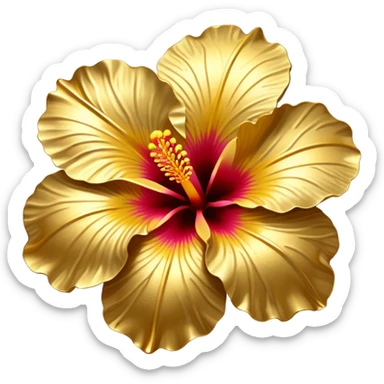 Gold hibiscus with 5 petals  sticker