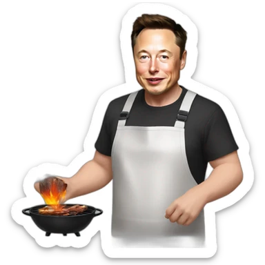 elon musk making an argentinian asado sticker