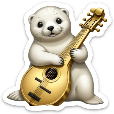 Make a coin engraved harp seal  whole body and coin price goes up sticker