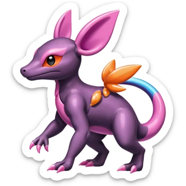 Shiny Dusknoir-Salandit-Sylveon-Fakémon-hybrid-creature (full body)  sticker