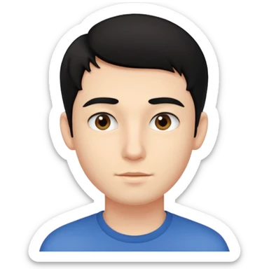 20 yaş erkek çocuk ince yüzlü siyah saçlı sticker