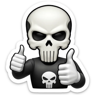 Punisher skull thumbs up sticker