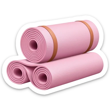 light pink rolled yoga mat  sticker