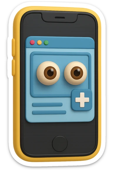 emoji 3d stile iphone di schermo di pc medico con occhi 3d sticker