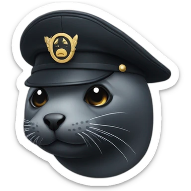 black seal with captain's cap wink of an eye sticker