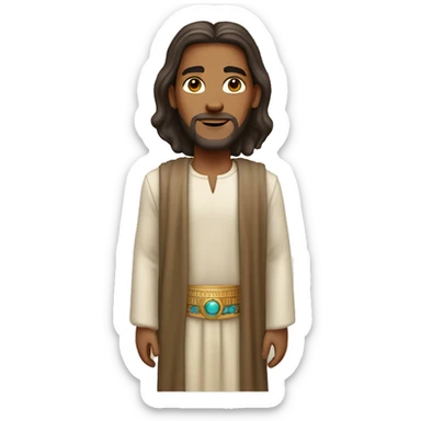 Jesus with classic taper haircut,  Egyptian skin tone wearing pants sticker