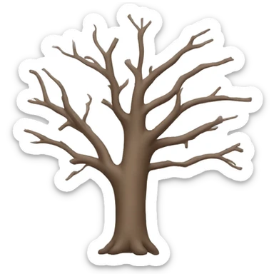 a bare tree without leaves sticker
