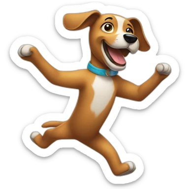 A dancing dog sticker