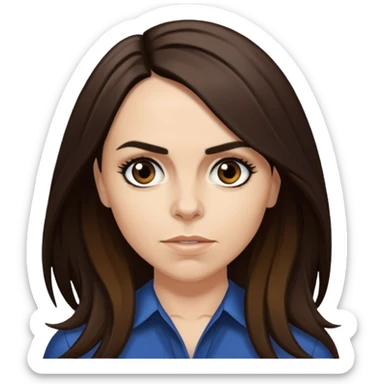 Melanie C with dark brown long hair sticker