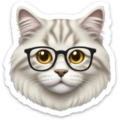 siberian cat with glasses sticker