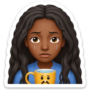 prisoner sad Long haired black Woman on a mug shot sticker