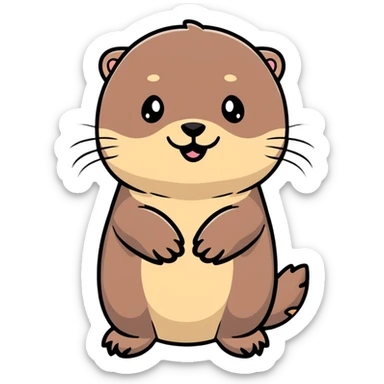 really cute smiling joyful otter face in three-quarter profile view with simple thorny stem wrapped horizontally around its forehead like Jesus Christ's Crown of thorns, no crown shape on top, just thin spiky branches circling the forehead sticker