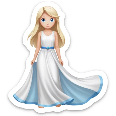a girl whit a long white drees and whit blonde hair and blue eyes sticker