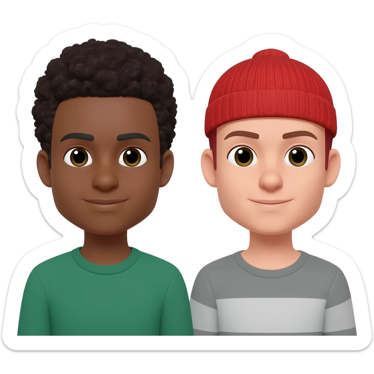 Two interracial male friends sticker