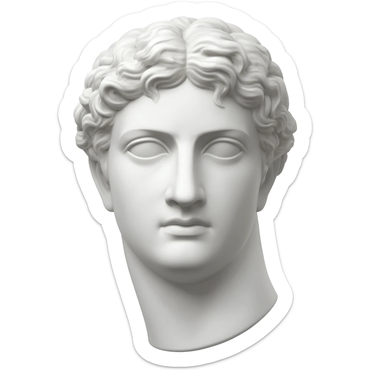 White marble Apollo statue bust  sticker