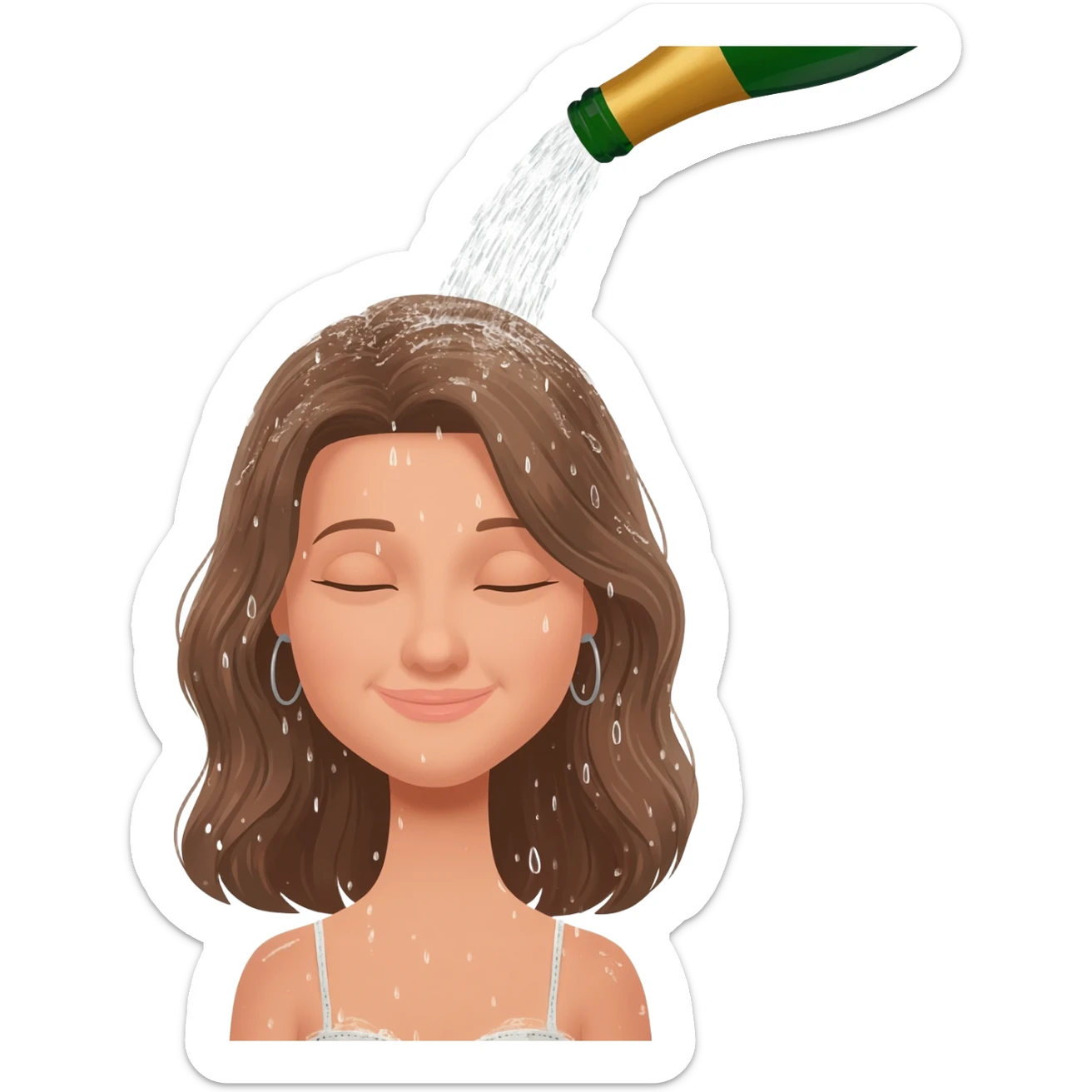 champagne shower sticker