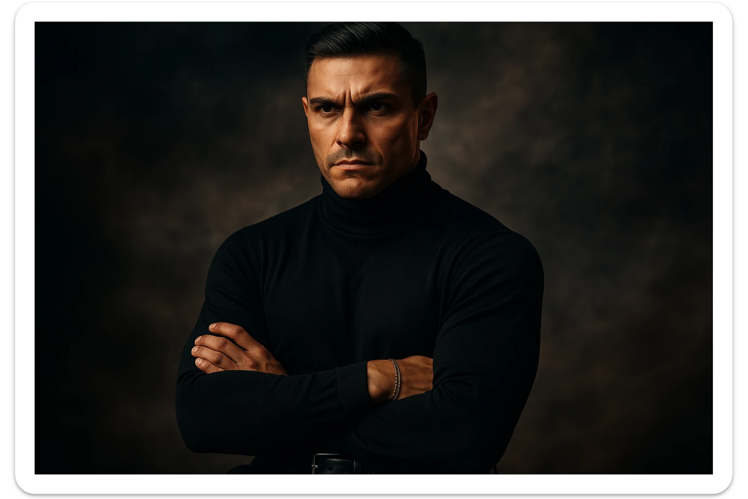 uomo che accoglie le sfide della vita e le supera senza paura, iperrealistica cinematografica 4k sticker