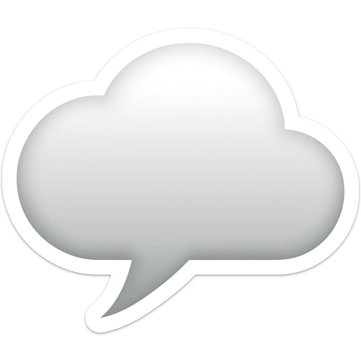 white cloud chat bubble with a f on it sticker