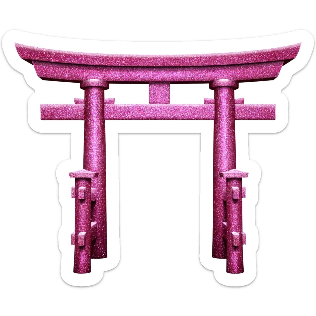 Shiny sparkly glittery beautiful elegant pretty precious divine Japanese Torii gate and beautiful pathway aesthetic scenery  sticker
