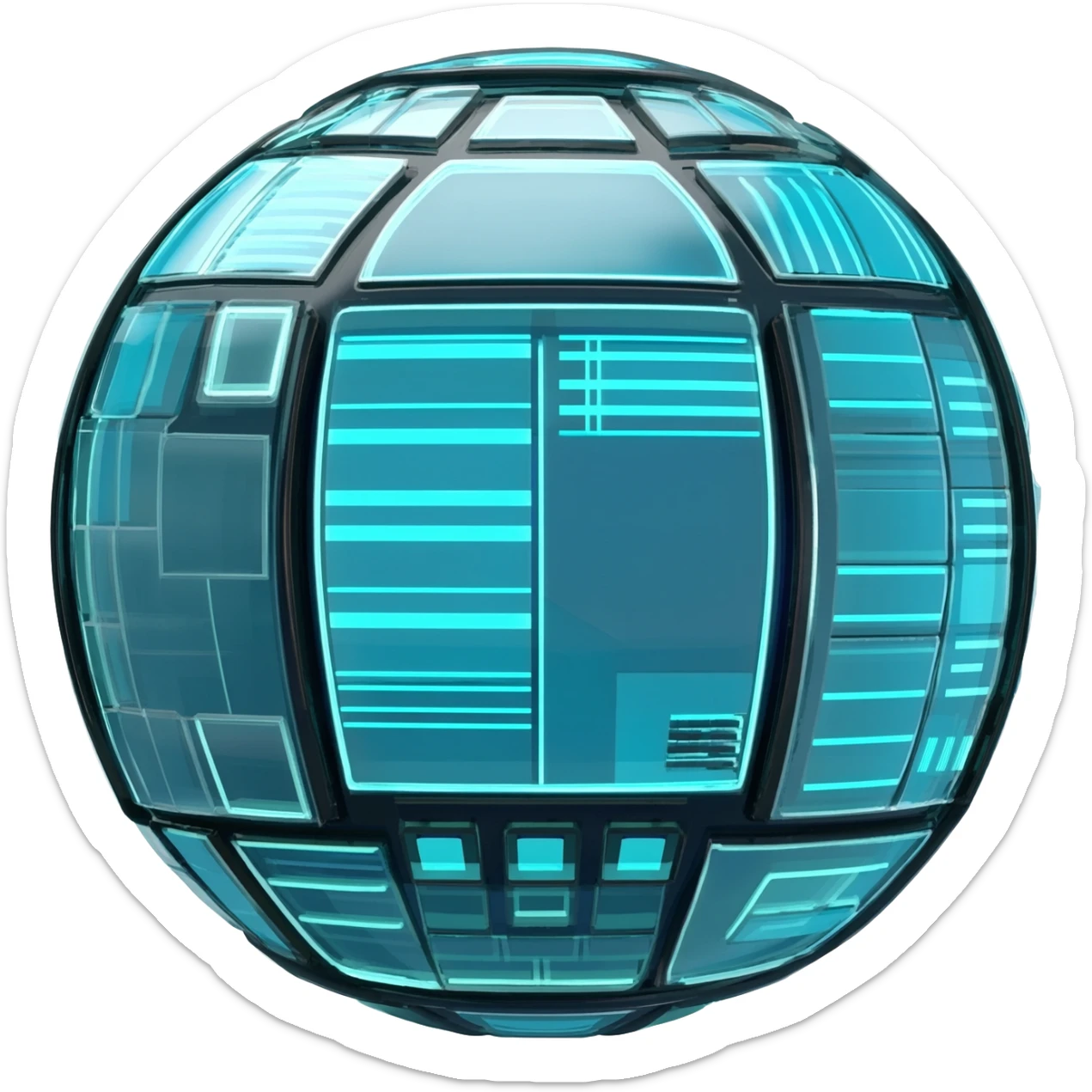 Futuristic technological ball sticker