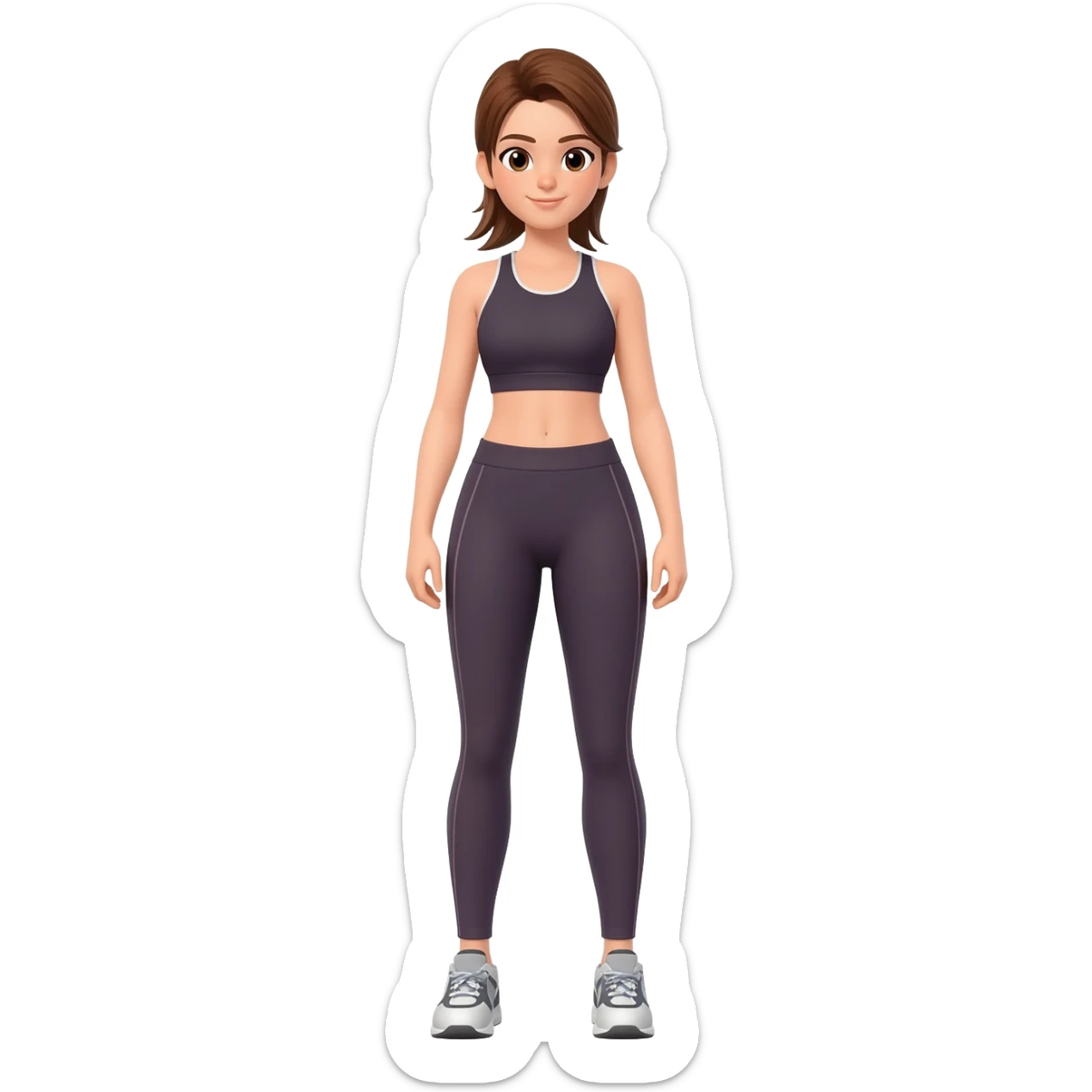 beautiful athletic girl in full growth sticker