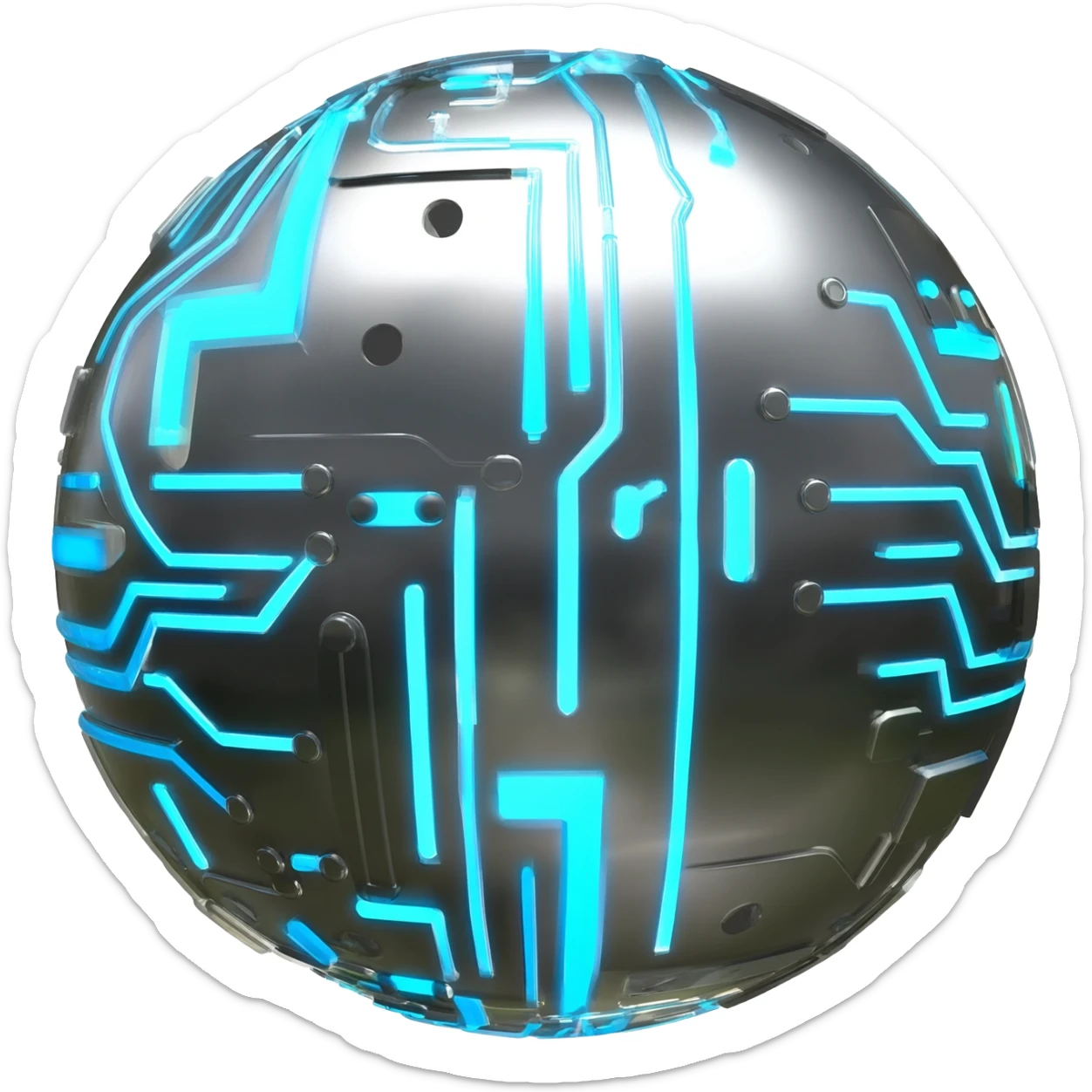 Futuristic technological ball sticker
