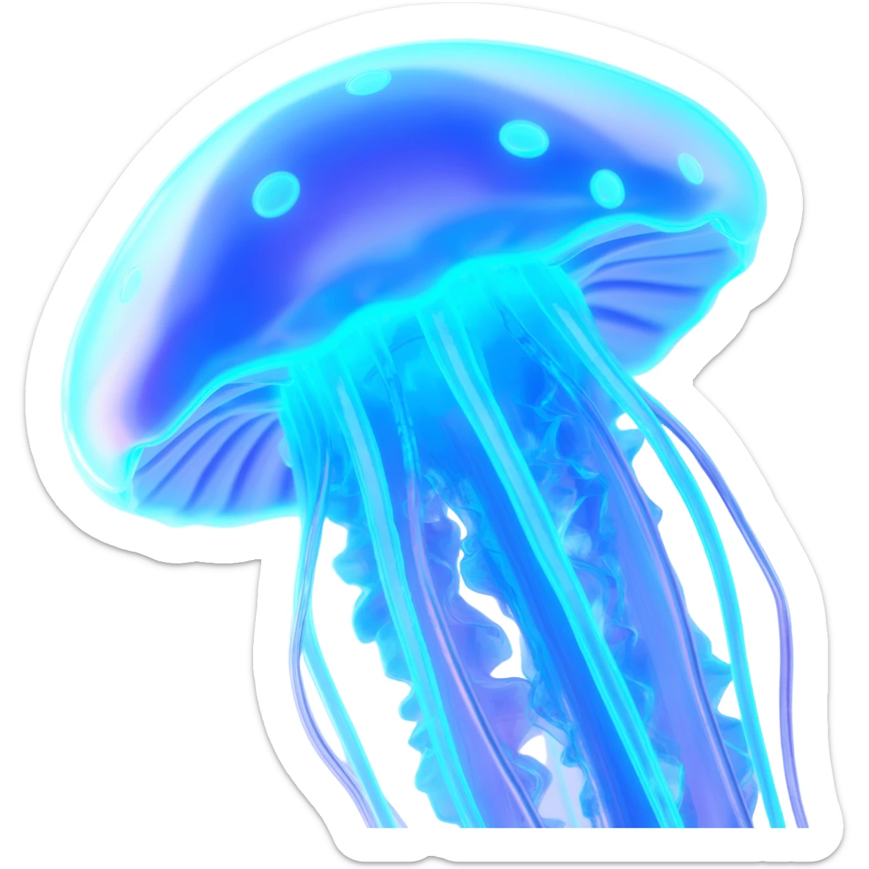 extraterrestrial futuristic otherworldly cyan bioluminescent neon-glowing aesthetic scenery jellyfish mushroom sticker