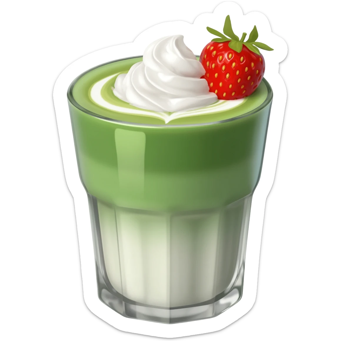 ombre strawberry matcha sticker