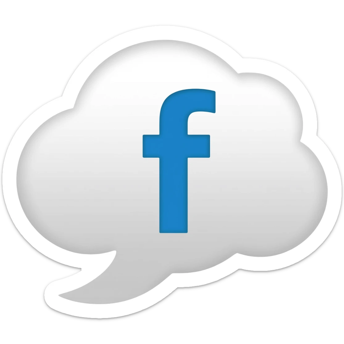 white cloud chat bubble with a f on it sticker