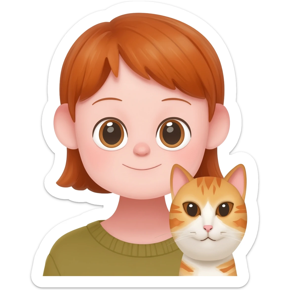 girl with a cat sticker